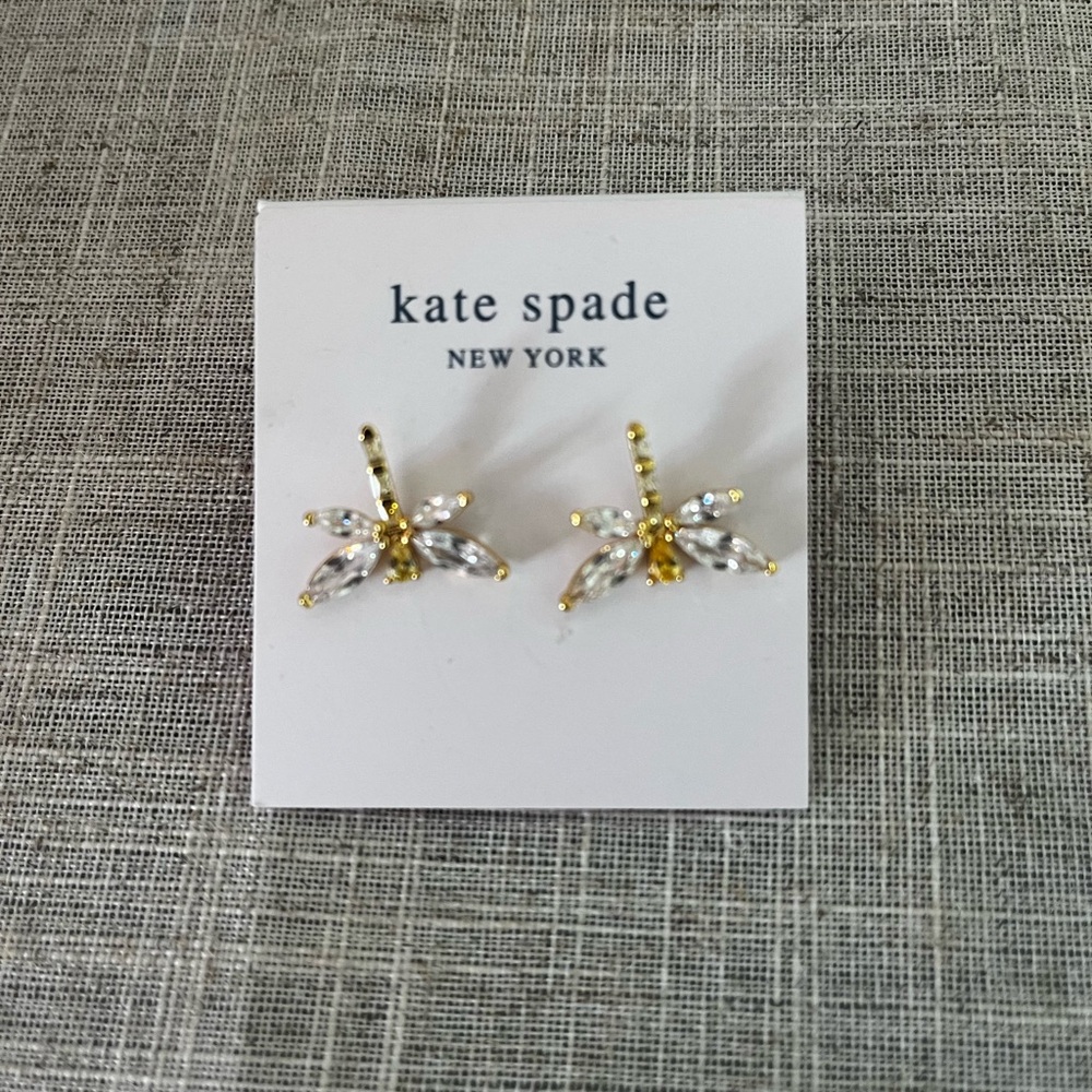 Kate Spade Gold and Silver Dragonfly Earrings